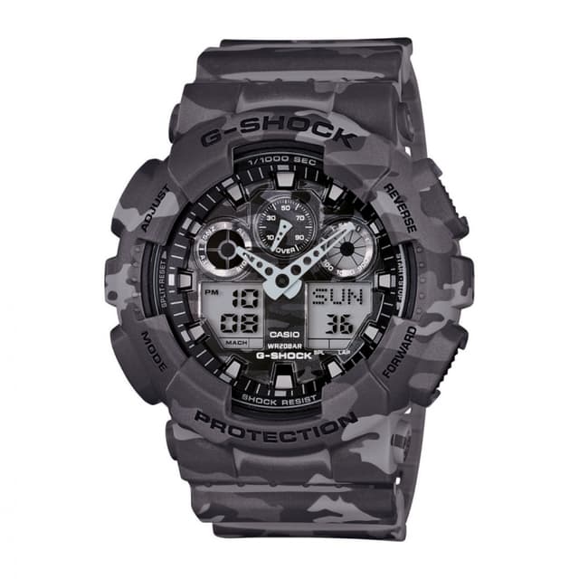ساعة كاسيو جي شوك كاجيوال رجالي رمادي-أسود Casio G-SHOCK Casual Men Watch GA-100CM-8ADR