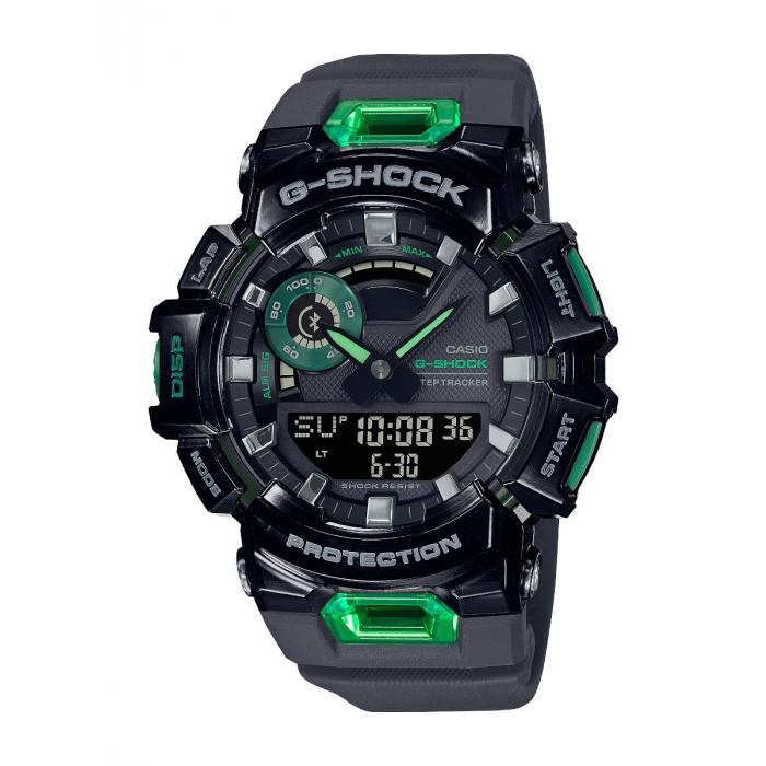 ساعة كاسيو جي شوك سبورتي أنالوج و رقمي رجالي أخضر G-SQUAD Men Watch GBA-900SM-1A3DR