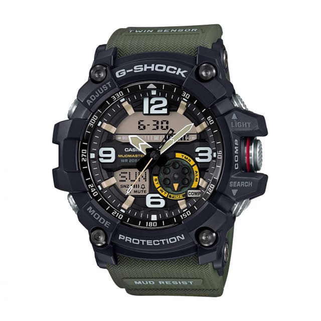 ساعة كاسيو جي شوك ماستر اوف جي مدماستر أنالوج و رقمي رجالي زيتي Casio G-SHOCK MASTER of G MUDMASTER Men Watch GG-1000-1A3DR