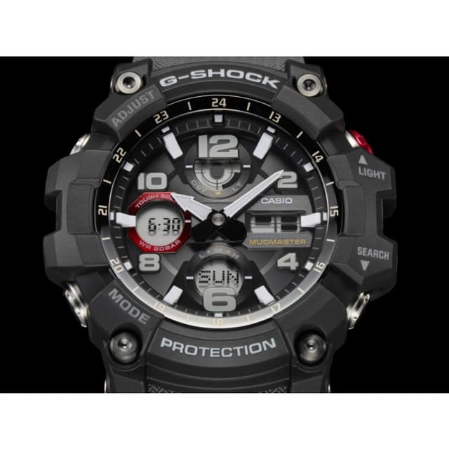 ساعة كاسيو جي شوك ماستر اوف جي أنالوج ورقمي رمادي Casio G-SHOCK MASTER of G Men Watch GSG-100-1A3DR