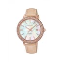 ساعة كاسيو شين نسائية أنالوغ جلد Casio SHEEN Women Analog Watch SHE-4052PGL-7BUDF