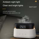 فواحة كهربائية ومرطب هواء مع ساعة Alarm Clock Aroma Oil Diffuser Innovative Simulation Flame Humidifier