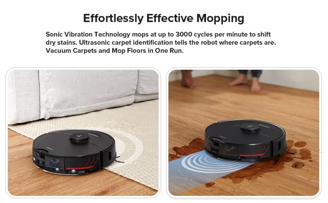 Roborock S7 MaxV Robot Vacuum & Mop (5100Pa, 3D AI Obstacle Avoidance, Sonic Vibration Mopping System, Carpet Detection, 180min Run Time, 400ml Dust / 200ml Water Tank, App/Voice Control)