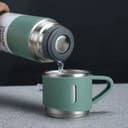 ترمس مطارة حافظ للحرارة 500 مللي Vacuum Flask Set with 3 Stainless Steel Cups Combo - 725603