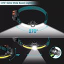 كشاف راس ليد 2000 مللي أمبير 1000 لومن Headlamp rechargeable 270° Wide Beam LED with 6 Modes And Motion Sensor Headlight - 259014