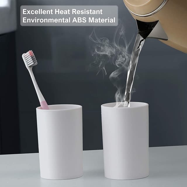 Toothbrush Holders, 4 Cups Toothbrush Holder Wall Mounted with Toothpaste Dispenser