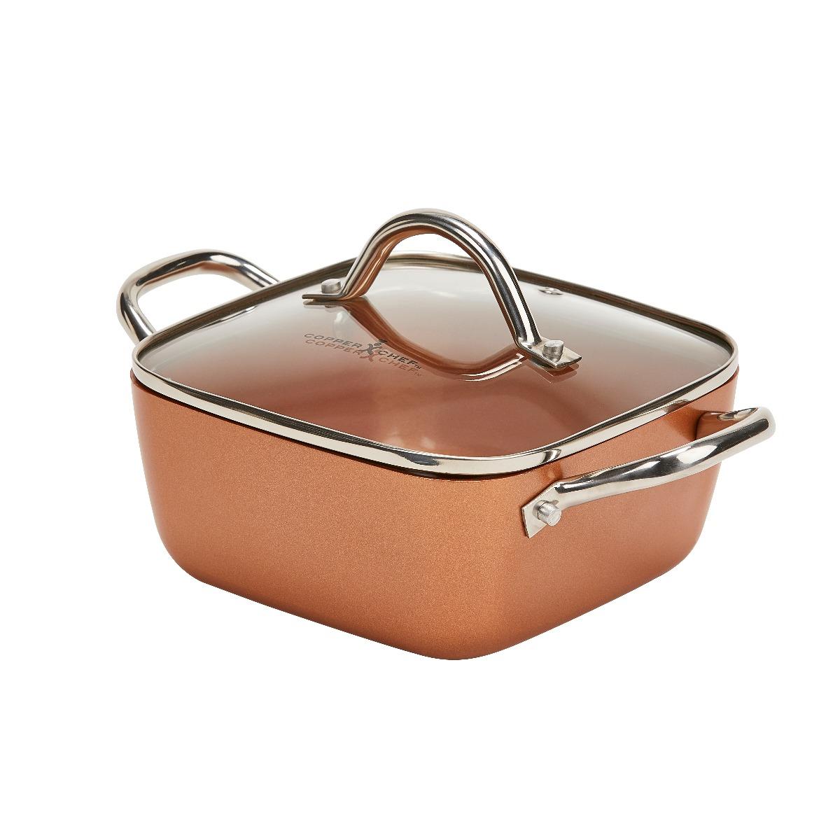 قدر عميق مربع 8 انش نحاس كوبر شيف Copper Chef Square Deep Dish With Lid