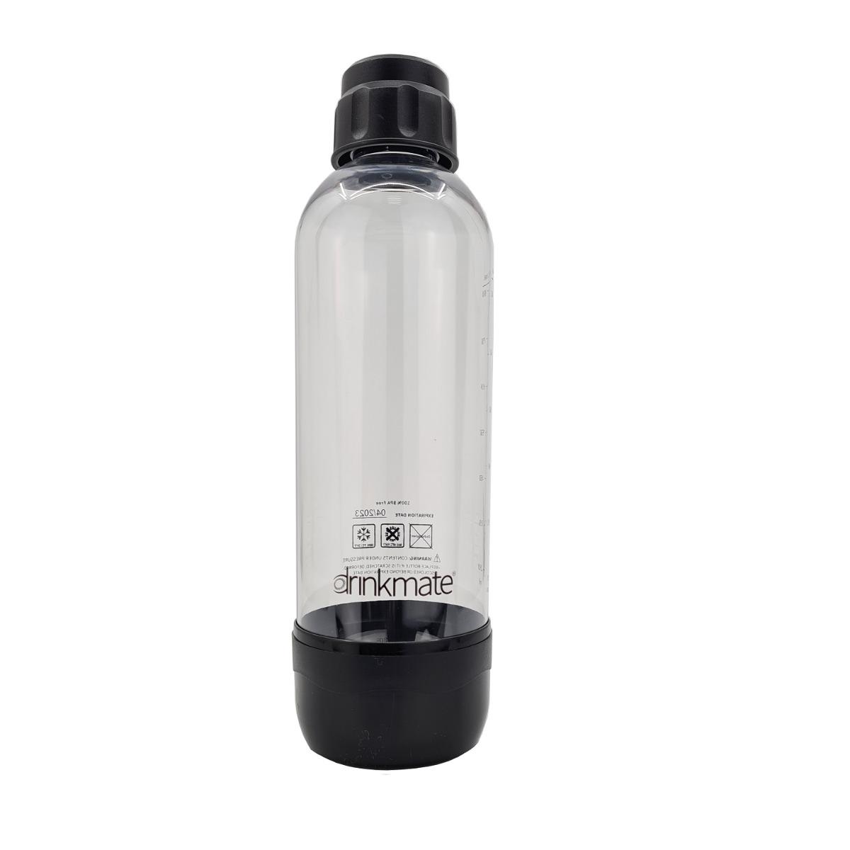 مطارة ماء 1 لتر بلاستيك متوافقة مع جهاز ماء غازي درينك ميت أسود DrinkMate Bottle