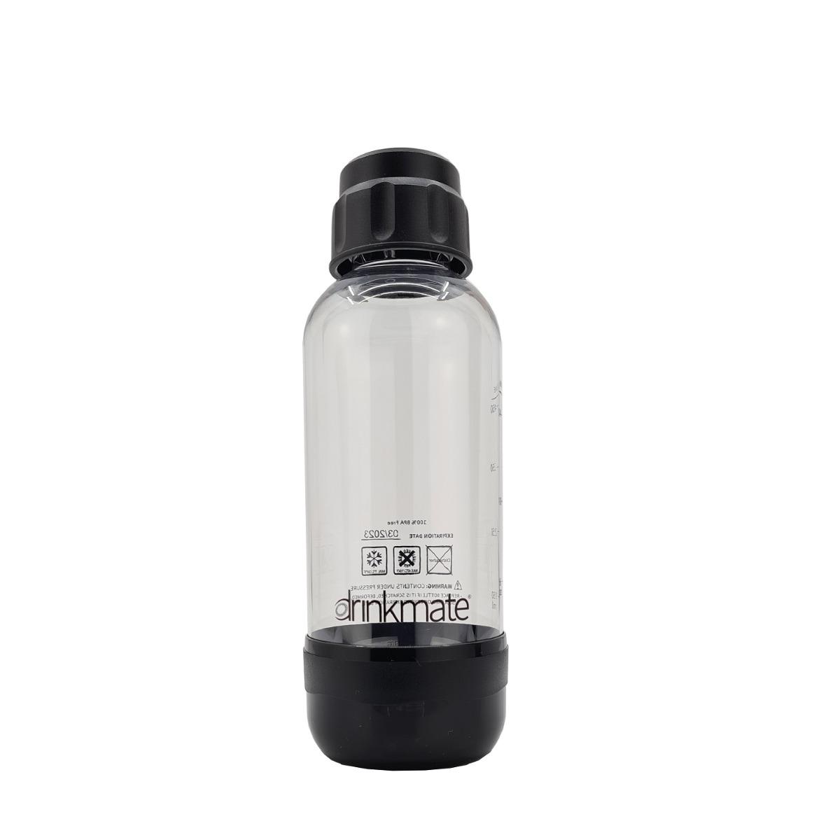 مطارة موية 500 مل بلاستيك متوافقة مع جهاز ماء غازي درينك ميت أسود DrinkMate Bottle