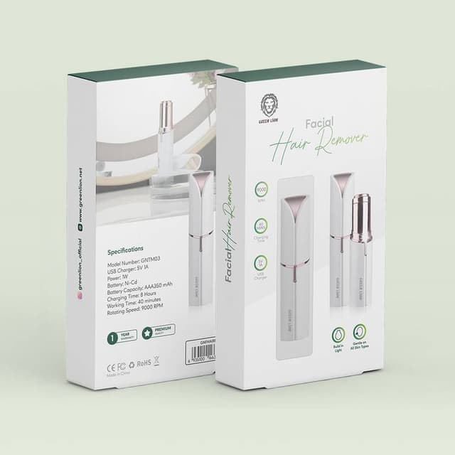 Green Lion Facial Hair Remover 9000RPM 350mAh - White