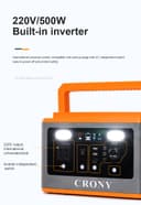 بطارية متنقلة للرحلات كروني 500 واط Crony BS500 Portable Power Station