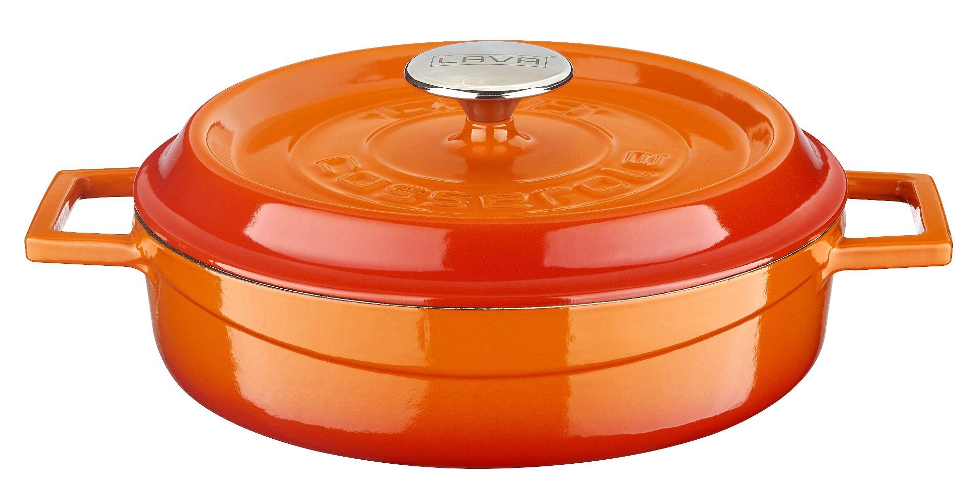 قدر طبخ كسرولة بورسلان 24 سم متعدد الاستخدامات لافا برتقالي Lava Multi-Purpose Casserole