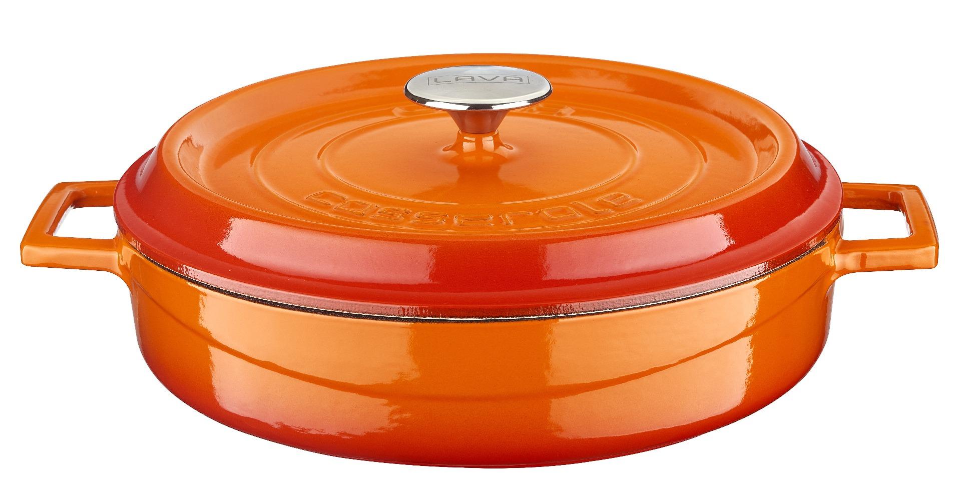 قدر طبخ كسرولة بورسلان 24 سم متعدد الاستخدامات لافا برتقالي Lava Multi-Purpose Casserole