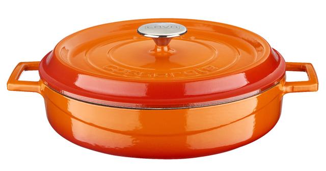 قدر طبخ كسرولة بورسلان 24 سم متعدد الاستخدامات لافا برتقالي Lava Multi-Purpose Casserole - SW1hZ2U6OTY2ODM5