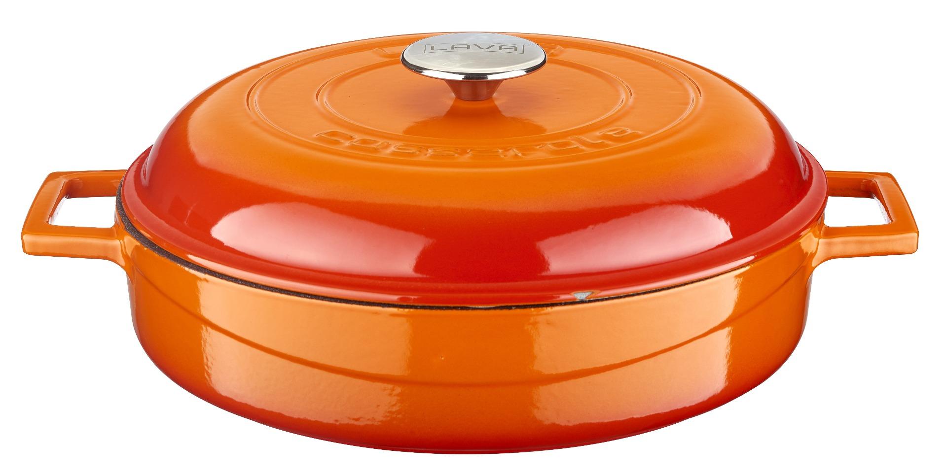 قدر طبخ كسرولة بورسلان 28 سم متعدد الاستخدامات لافا برتقالي Lava Multi-Purpose Casserole