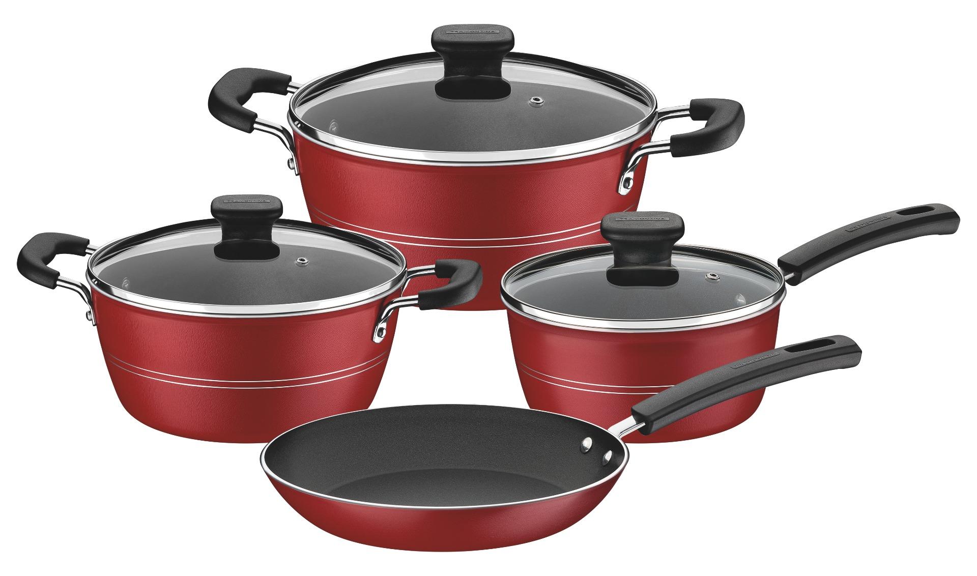 طقم أواني طهي 7في1 ترامونتينا سيسيليا أحمر Tramontina Sicilia Cookware Set