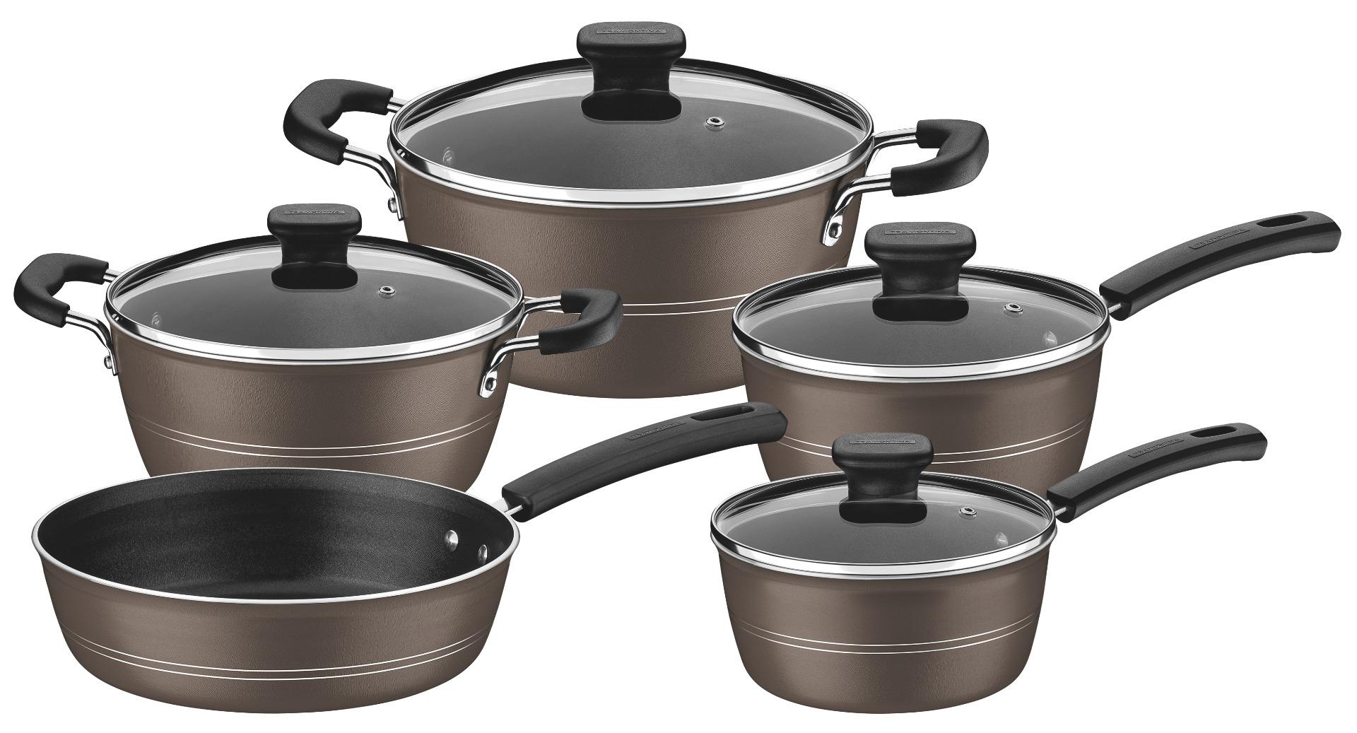 طقم أواني طهي 9في1 ترامونتينا سيسيليا بني Tramontina Sicilia Cookware Set