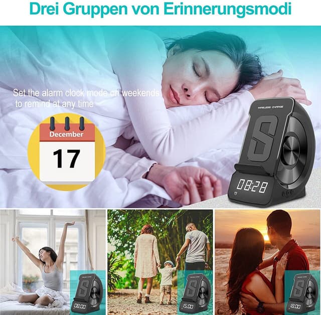 ساعة ذكية مع سبيكر و شحن لاسلكي Wireless Charger Clock Speaker WD-200