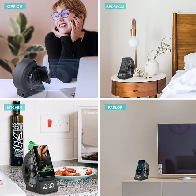 ساعة ذكية مع سبيكر و شحن لاسلكي Wireless Charger Clock Speaker WD-200
