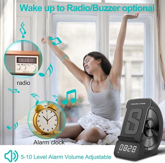 ساعة ذكية مع سبيكر و شحن لاسلكي Wireless Charger Clock Speaker WD-200