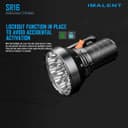 Imalent SR16 Tactical Flashlight 55000 Lumens Super Bright LED Rechargeable Spotlight, Cree XHP50.3 HI LEDs Torch Searchlight 1715 Meters Beam, with Handle Suitable for Hunting, Searching, Emergency