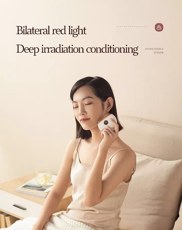 جهاز تدليك الوجه الكهربائي بتقنية تدليك غواشا Gua Sha Facial Tools Massager 3-level Heat & Vibration