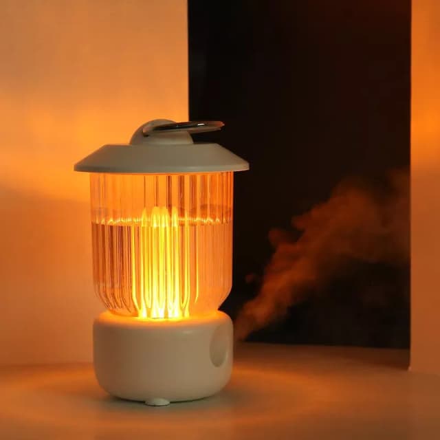 فواحة كهربائية مع إضاءة محمولة Kerosene Lamp Air Humidifier Aromatherapy Diffuser