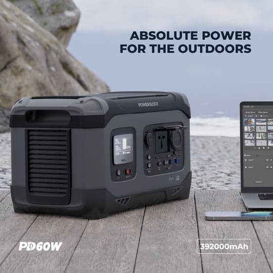 بطارية متنقلة للرحلات باورولوجي 1300 واط سعة 392000 مللي أمبير Powerology 392000mAh Power Generator