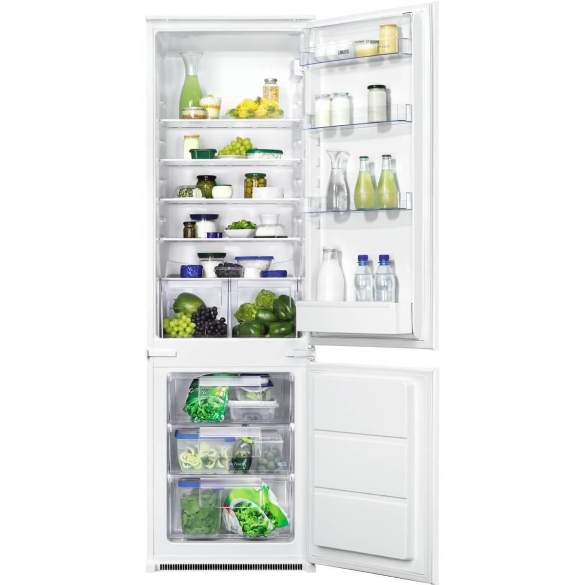 ثلاجة بلت ان ببابين 271 لتر زنوسي Zanussi Built In Bottom Freezer Refrigerator