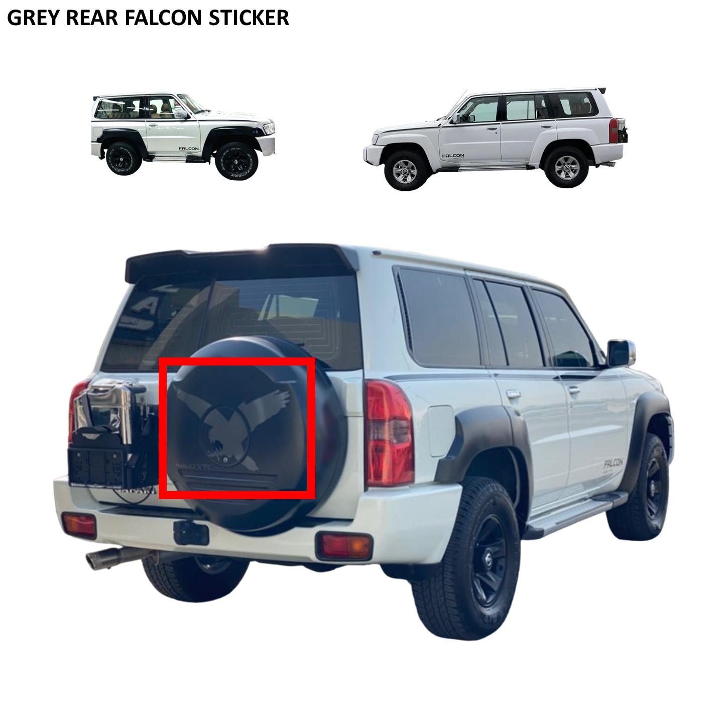 Rear Grey Falcon Sticker - Nissan Patrol Y61 VTC GU