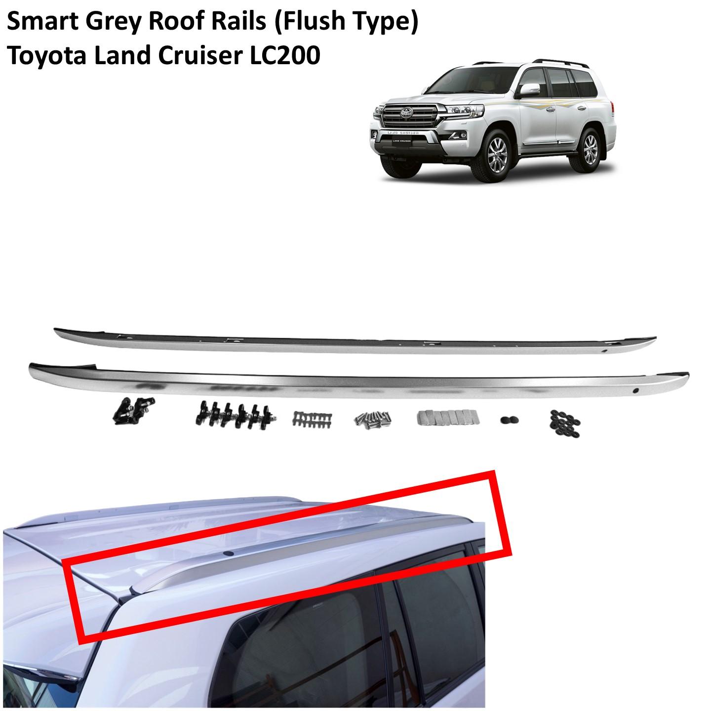 Smart Grey Roof Rails for Toyota Land Cruiser LC200 (Flush Type)