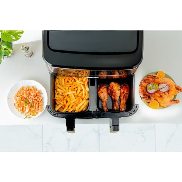 قلاية هوائية مزدوجة جيباس 9 لتر Geepas 9L Dual Basket Digital Air Fryer - 258863