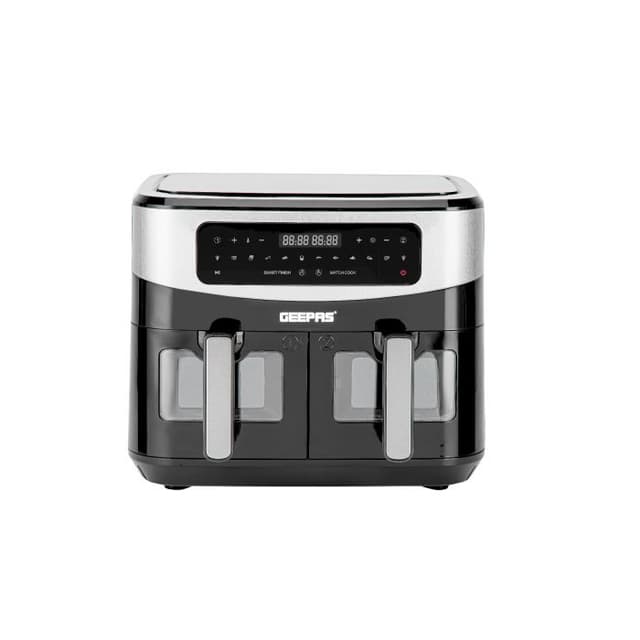 قلاية هوائية مزدوجة جيباس 9 لتر Geepas 9L Dual Basket Digital Air Fryer - 671602