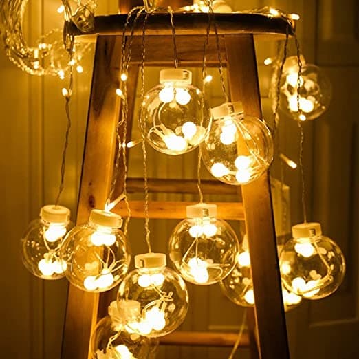 زينة رمضان للبيت 10 كرات مضيئة 5 متر Toby's Ramadan Clear Globe Shaped LED String Light