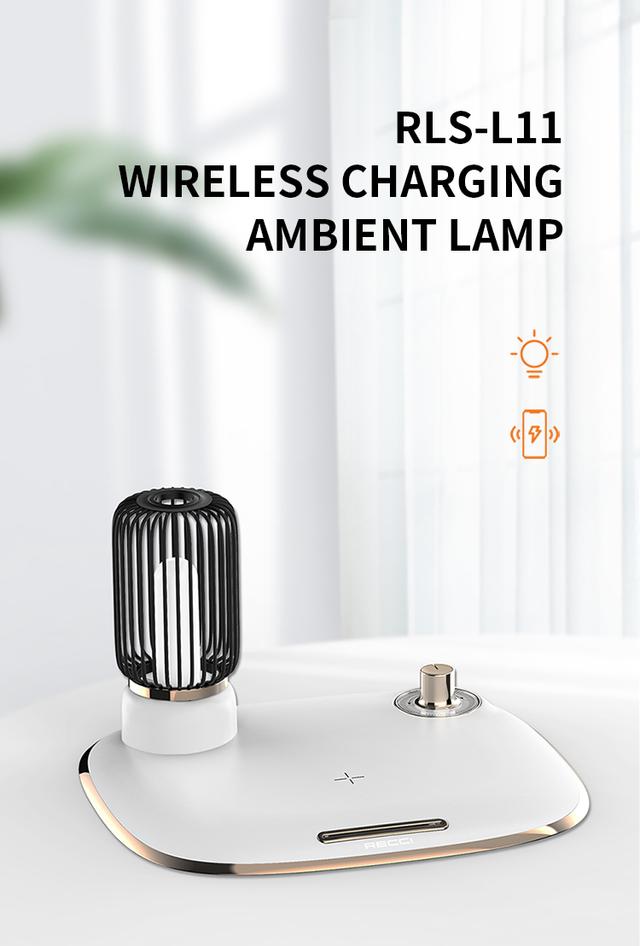 مصباح مكتب مع شاحن لاسلكي 15 واط Recci Wireless Charging Ambient Lamp