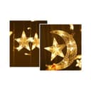 زينة رمضان للبيت هلال رمضان مع إضاءة 5 متر Toby's Ramadan Crescent Moon Star Curtain LED Fairy Lights