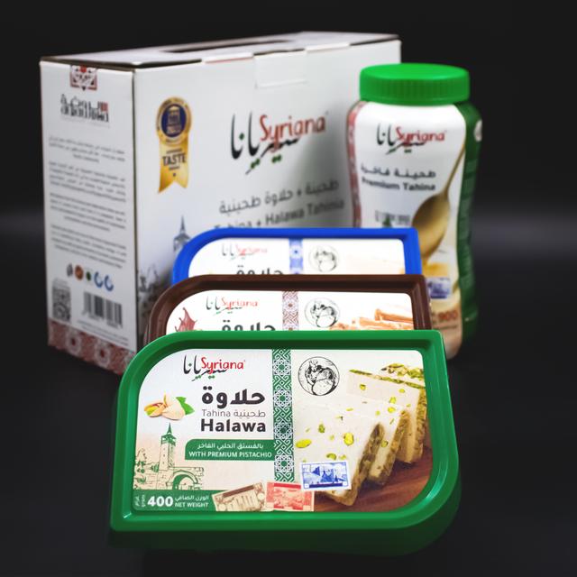 طحينة فاخرة 900 جرام مع 3 علب حلاوة طحينة سيريانا Syriana Tahina + Halawa Tahinia