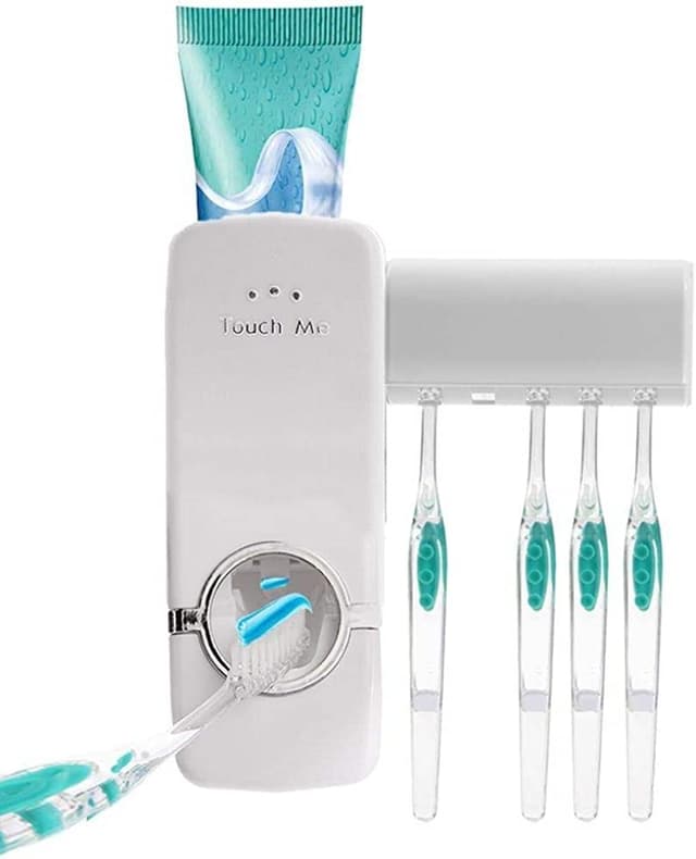 Touch Me Automatic Toothpaste Dispenser 5 Toothbrush Holder
