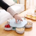 صينية تقديم الحلوى والمكسرات مع حامل جوال Five Compartments Flower Candy Storage Box Serving Rotating Tray