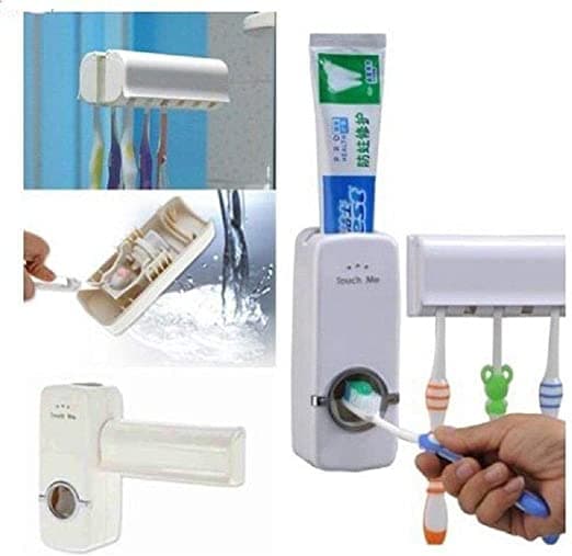 Touch Me Automatic Toothpaste Dispenser 5 Toothbrush Holder