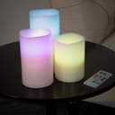 اضاءة ليد على شكل شموع LED Candle Light 3Pc Set With Remote Control Timer Multicolour
