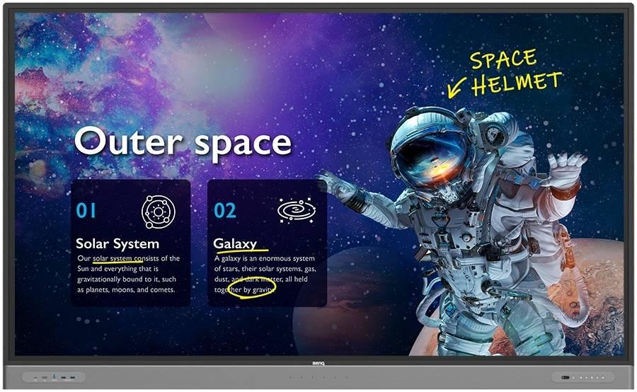 BenQ RM8603 86" Master Series Education Interactive Flat Panel, 4K UHD 3840 × 2160 IPS Touch Display, 8ms Response Time, 2x16W Speakers, USB Type-C, 10-bit Color, Android 9.0 OS, Black | RM8603