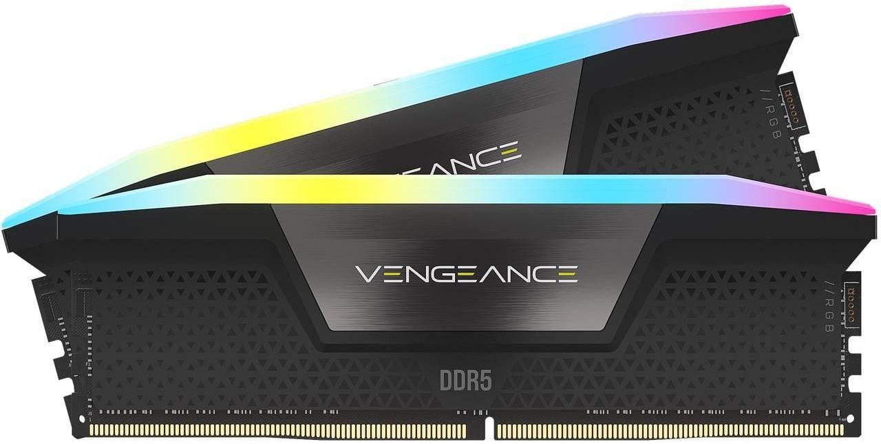 رامات فينجينس DDR5 آر جي بي 64 جيجابايت 6000 ميغاهرتز من كورسير CORSAIR VENGEANCE 64GB RGB DDR5 Dual Channel Desktop Memory Kit 6000 MHz  Intel XMP 3.0 Chipset Overclock PMIC