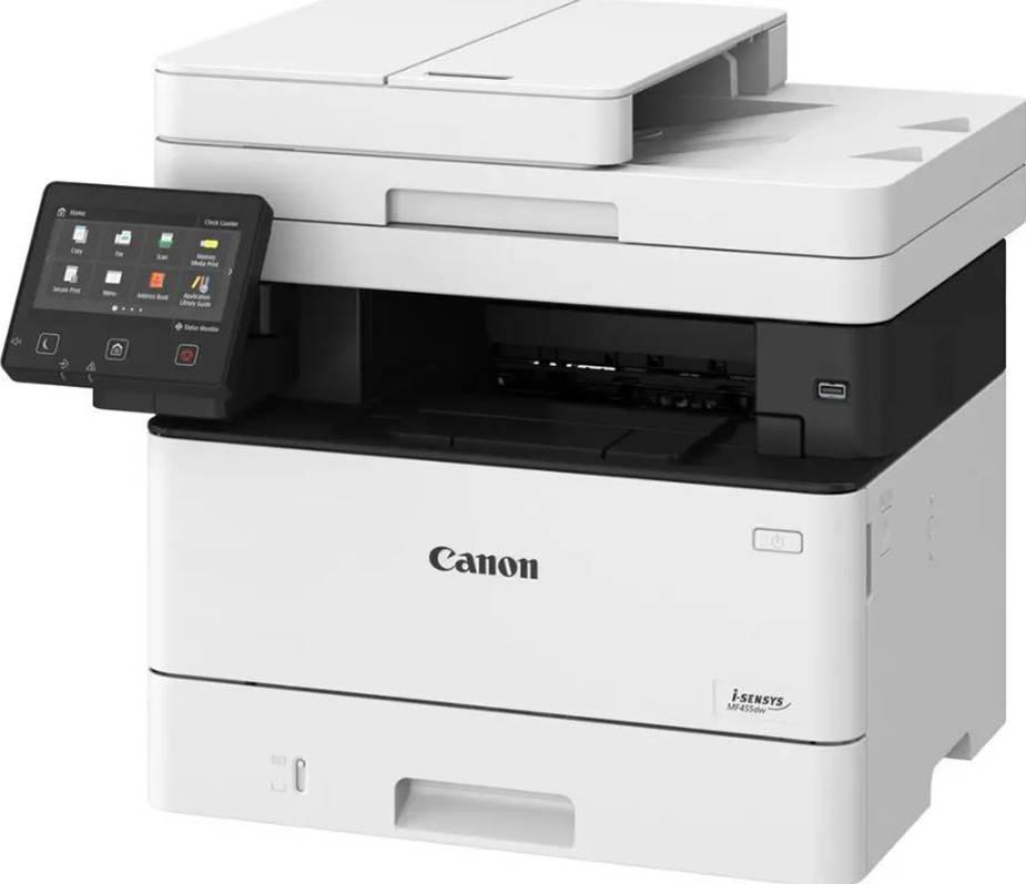 Canon I-Sensys MF455dDW EU Multi Function Printer, 1200x1200 DPI Resolution, Print / Fax / Scan / Copy Functions, Up To 38ppm Print Speed, 250 Sheets Paper Tray, White | 5161C006BA