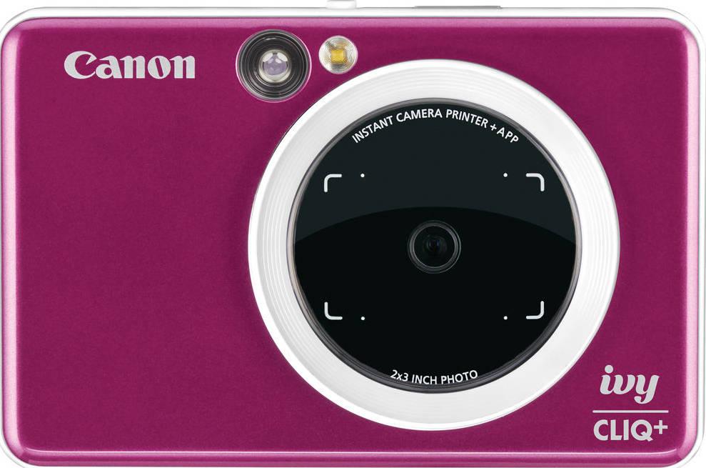 Canon Ivy Cliq+ Instant Digital Camera Printer, 8MP Image Sensor & Wide Angle Lens, Accepts Zink aper For 2 x 3" Prints, Auto Exposure and Focus, Remote Shutter, Self Timer, Ruby Red | 3879C004