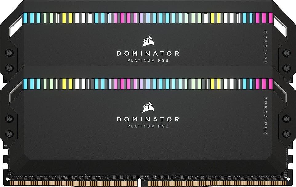 Corsair Dominator Platinum RGB 64GB (2 x 32GB) DDR5 Memory 40-40-40-77 Tested Latency 5200 Tested Speed XMP 3.0 288 Pin Black | CMT64GX5M2B5200C40