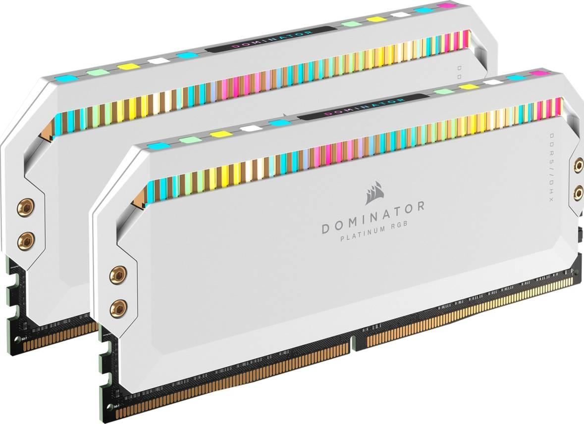 Corsair Dominator Platinum Rgb 64gb Ddr5 Desktop Memory 5600mhz Speed 40-40-40-77 Latency Intel Xmp 3.0 Profile Dimm 288 Pin Format 1.25v Voltage Non-Ecc Unbuffered White