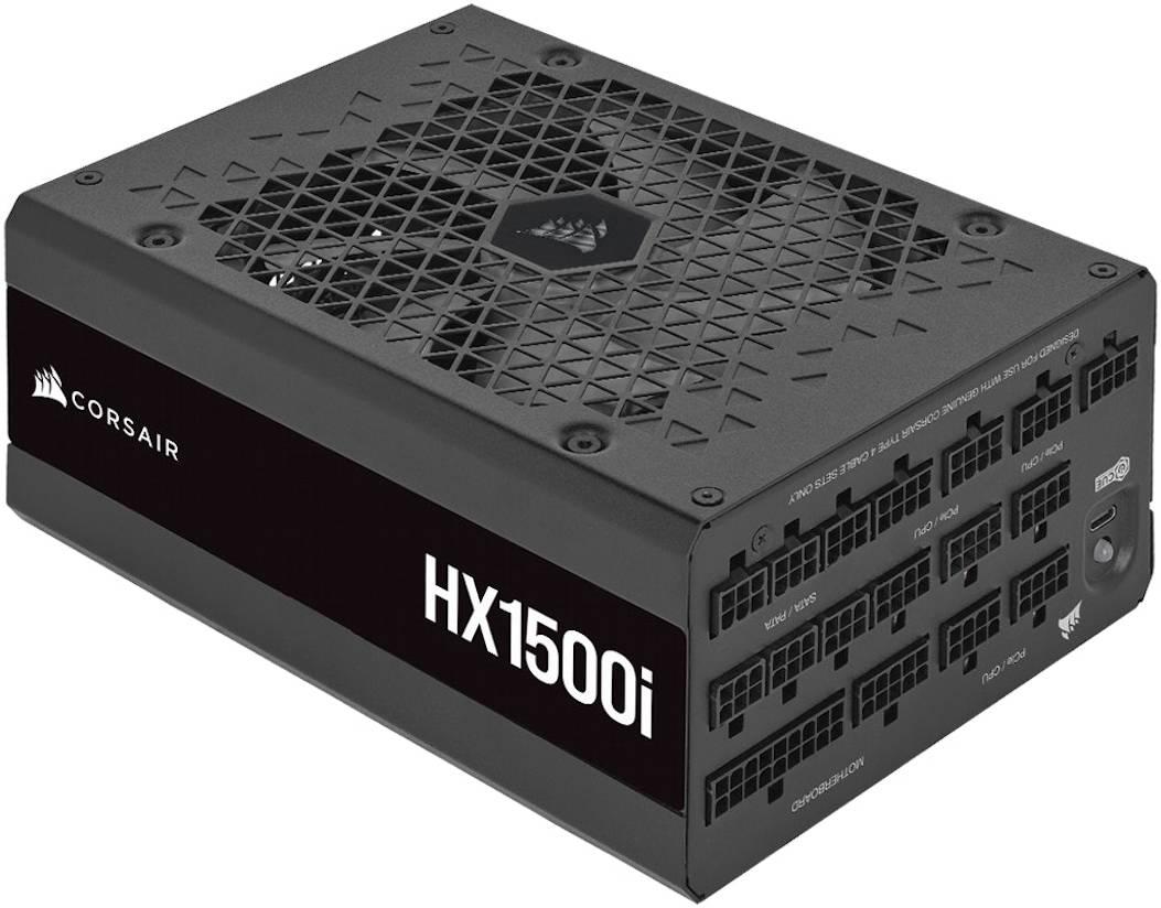 Corsair HX1500i Fully Modular ATX Power Supply (UK) Ultra-Low Noise Platinum 80 Plus Efficiency 1500 Watts Power 140mm Fan Size Fluid Dynamic Bearing 3 EPS12V Connector Black | CP-9020215-UK