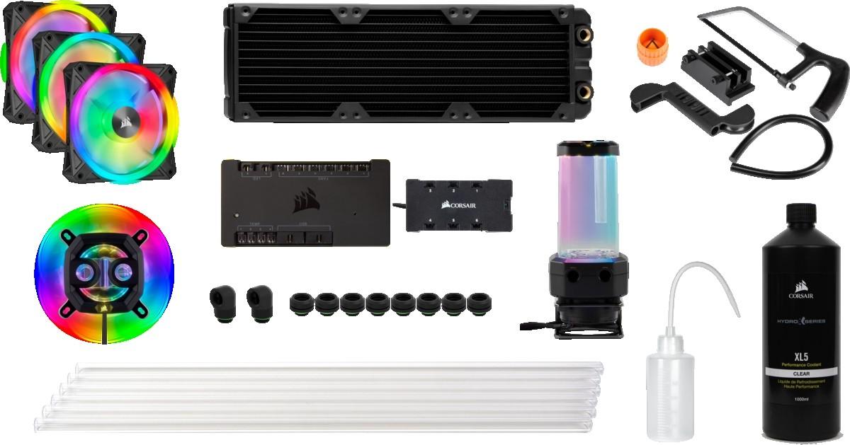 مجموعة تبريد هايدرو اكس سيريس ICUE XH305i آر جي بي من كورسير Corsair Hydro X Series iCUE XH305i RGB Custom Cooling Kit