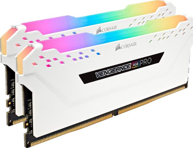 Corsair Vengeance RGB PRO 32GB (2 x 16GB) DDR4 DRAM 3200MHz C16 Memory Kit — White | CMW32GX4M2C3200C16W - SW1hZ2U6MTAyMDQ4Nw==